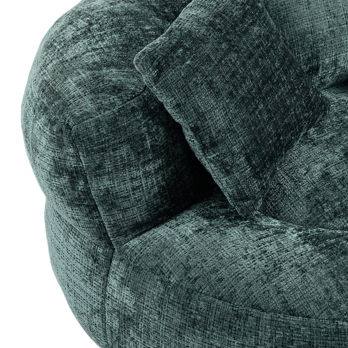 Sofa Chair Set Bean Bag Chair Default Comfortable Lazy Lounger Bean Bag Couch in Emerald Chenille