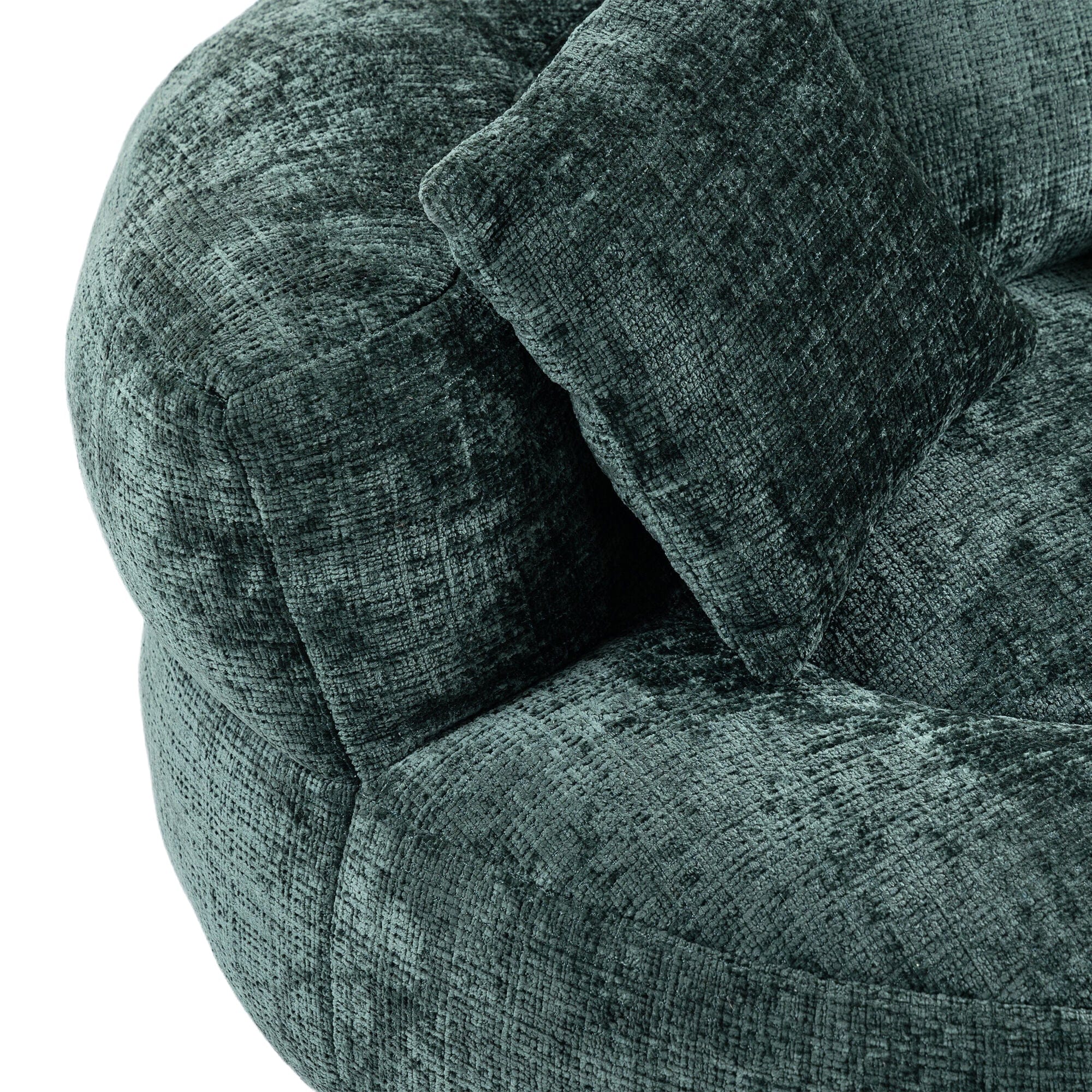 Sofa Chair Set Bean Bag Chair Default Comfortable Lazy Lounger Bean Bag Couch in Emerald Chenille