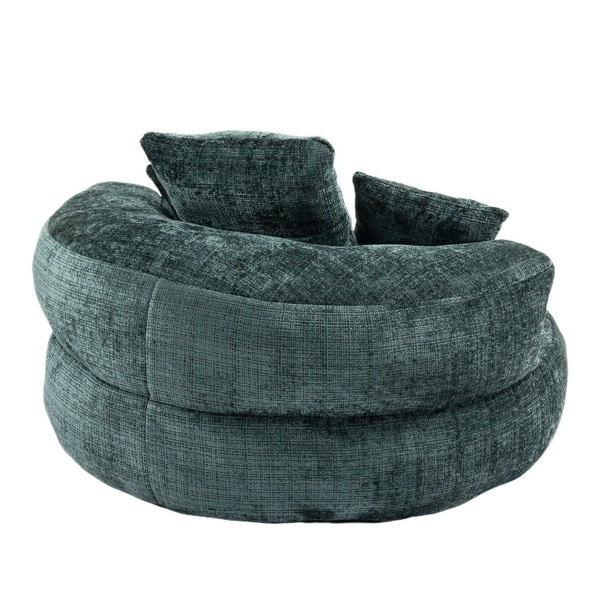Sofa Chair Set Bean Bag Chair Default Comfortable Lazy Lounger Bean Bag Couch in Emerald Chenille