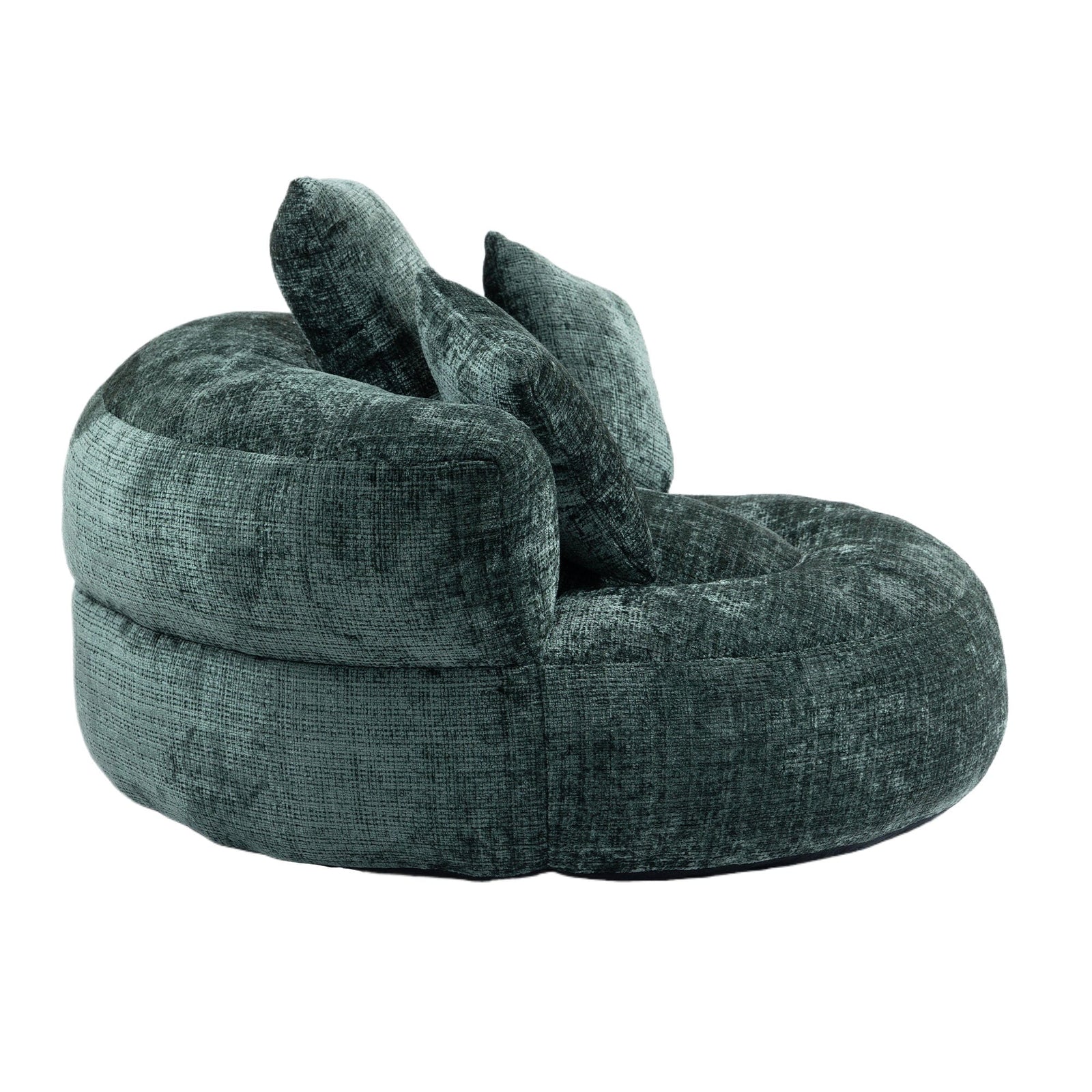 Sofa Chair Set Bean Bag Chair Default Comfortable Lazy Lounger Bean Bag Couch in Emerald Chenille