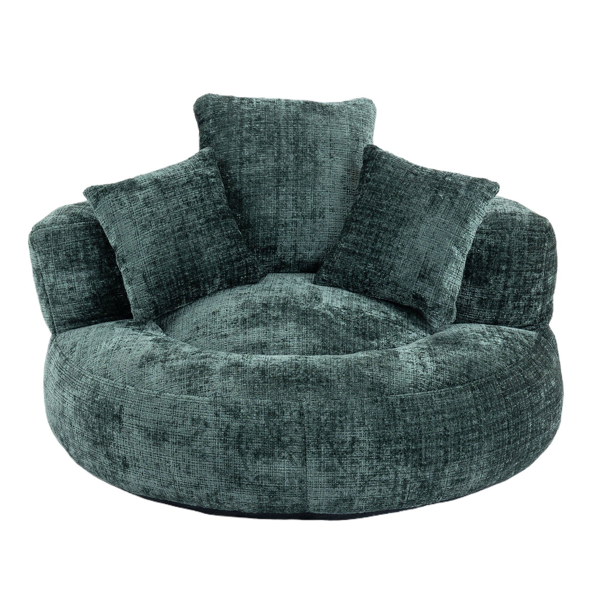 Sofa Chair Set Bean Bag Chair Default Comfortable Lazy Lounger Bean Bag Couch in Emerald Chenille