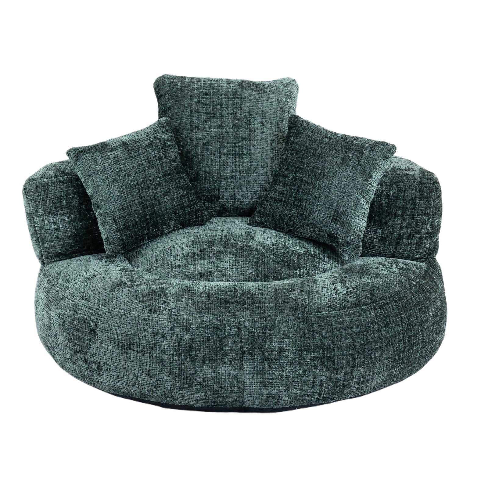 Sofa Chair Set Bean Bag Chair Default Comfortable Lazy Lounger Bean Bag Couch in Emerald Chenille