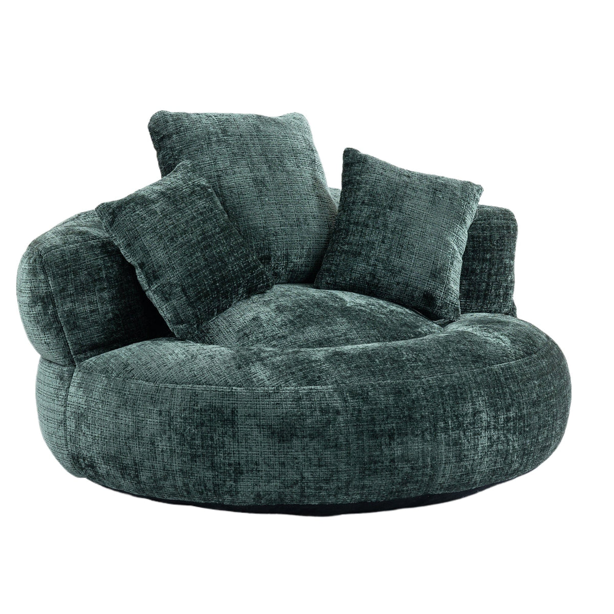 Sofa Chair Set Bean Bag Chair Default Comfortable Lazy Lounger Bean Bag Couch in Emerald Chenille