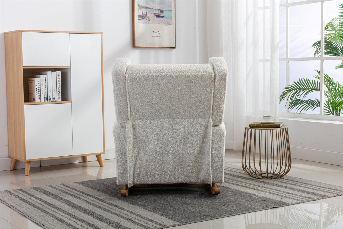 Sofa Chair Set Rocking Chair Mid-Century Modern White Teddy Rocking Chair