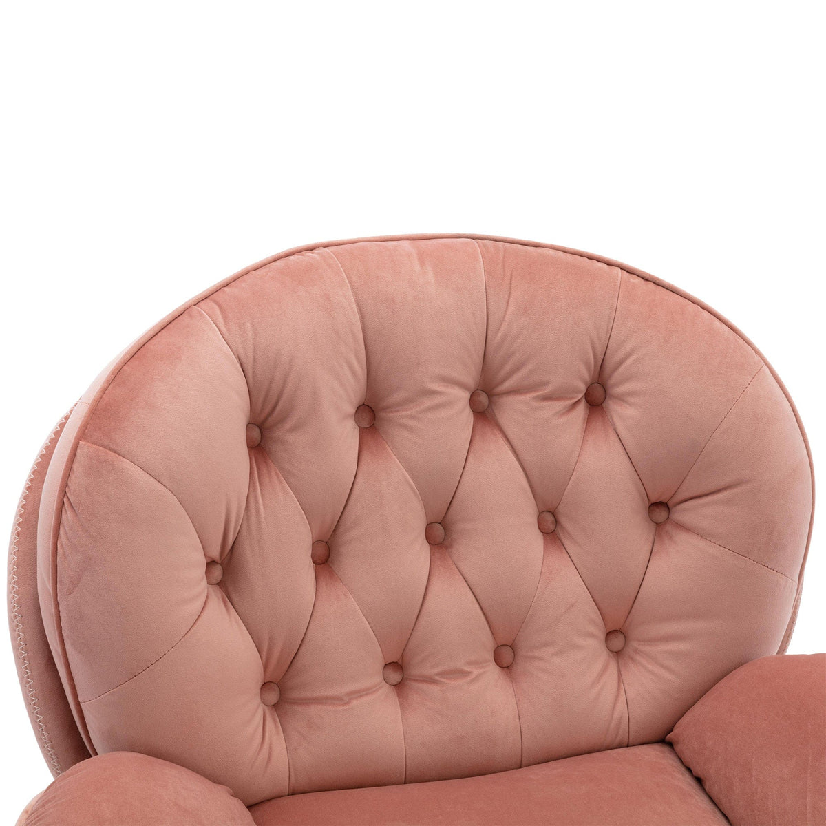 Sofa Chair Set Swivel Chair Pink Velvet Accent Chair with Ottoman Set