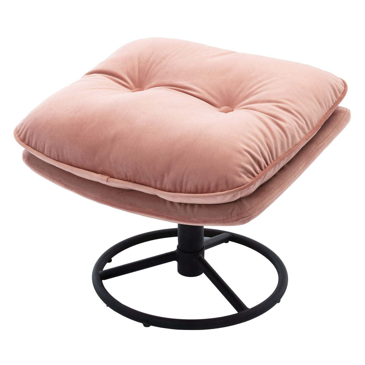 Sofa Chair Set Swivel Chair Pink Velvet Accent Chair with Ottoman Set