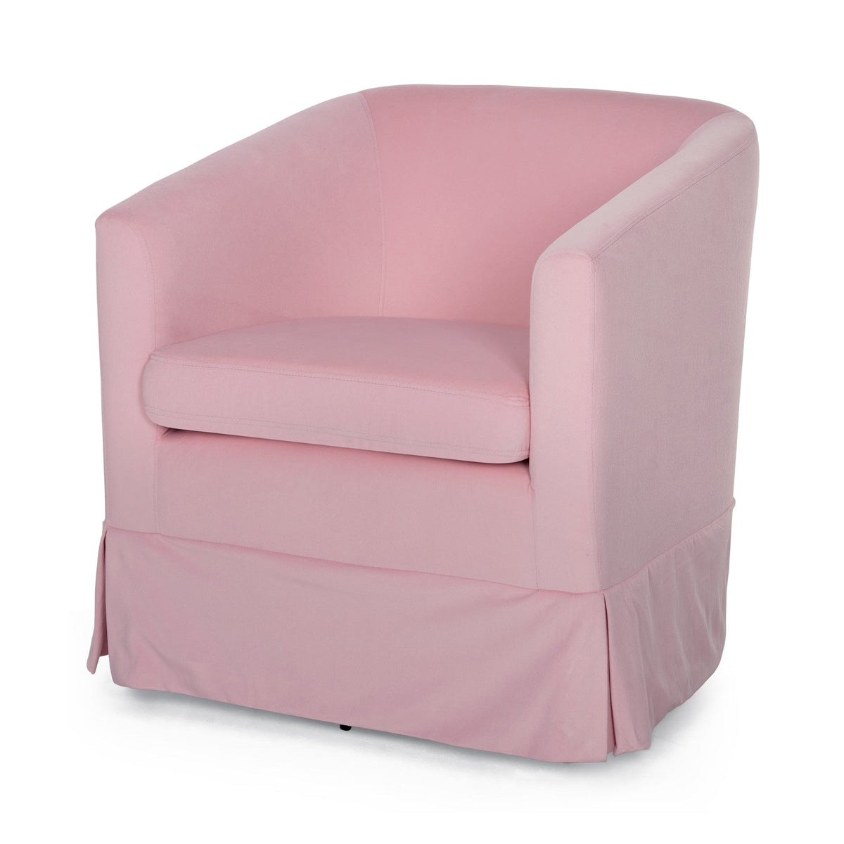 Sofa Chair Set Swivel Chair Pink Velvet Swivel Chair with 360° Rotation and Comfortable Cushioning