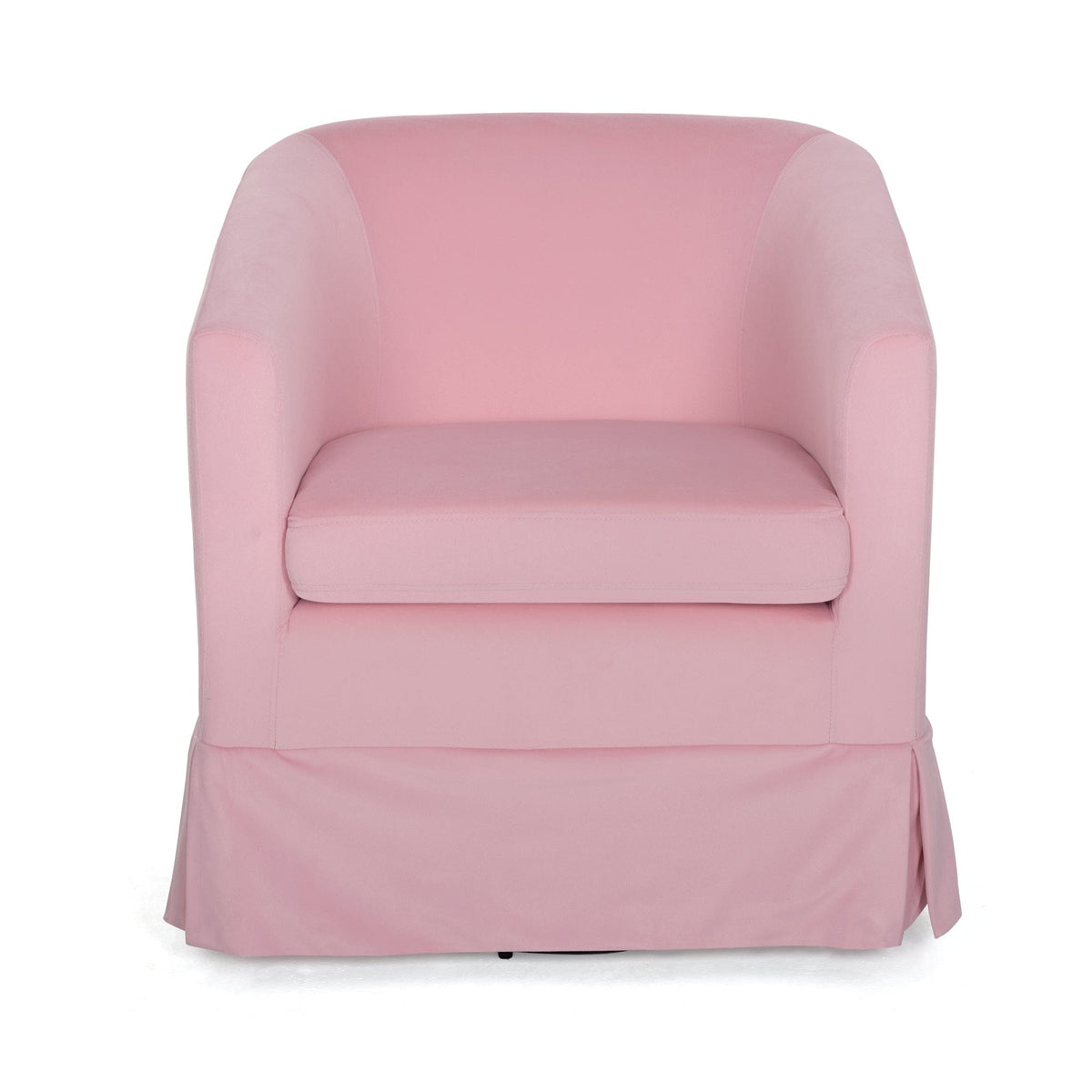 Sofa Chair Set Swivel Chair Pink Velvet Swivel Chair with 360° Rotation and Comfortable Cushioning