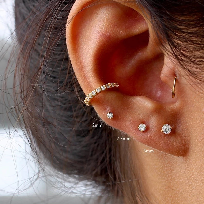 Sloane Sparkling Mini Stud Earrings 2mm