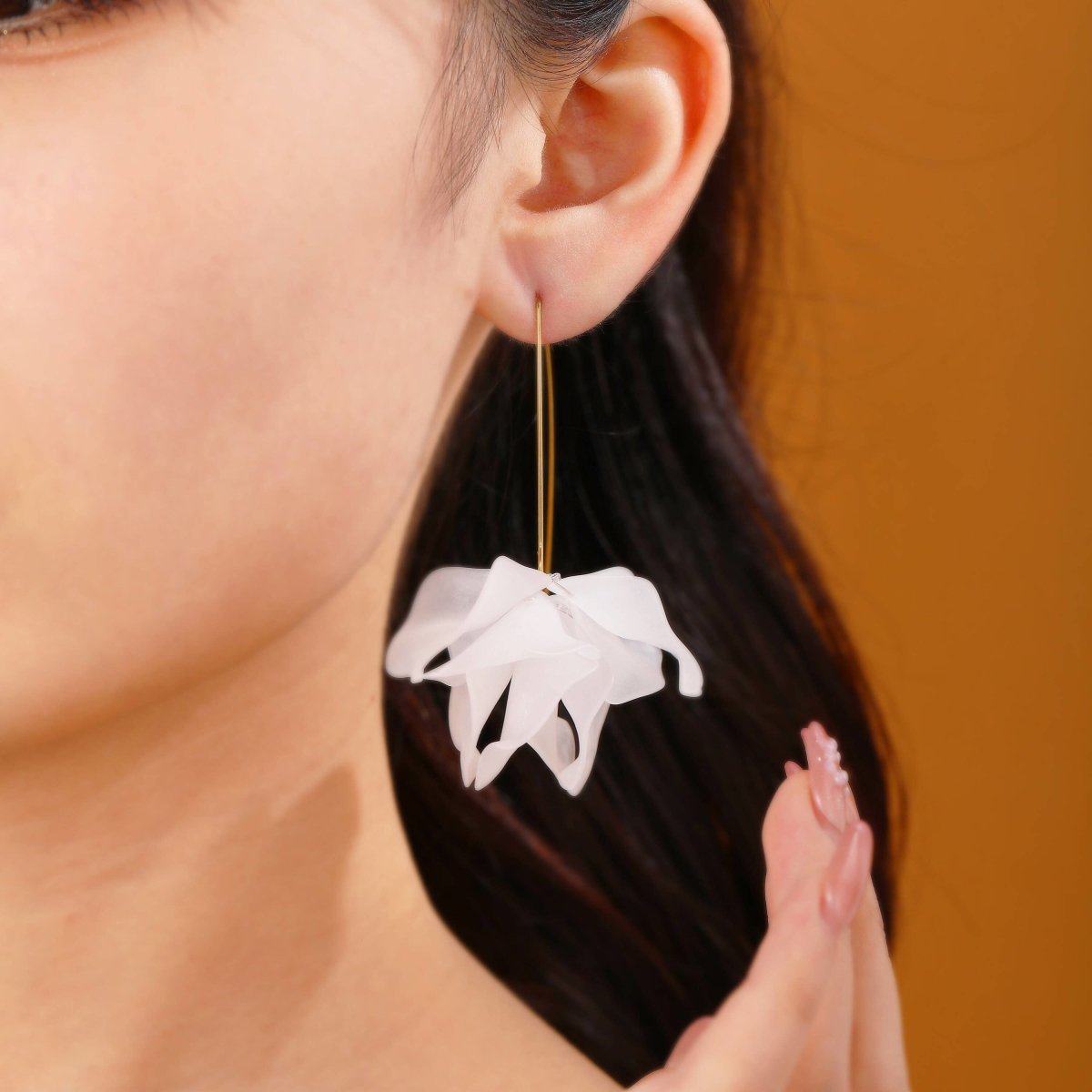 Spring flower earrings floral hoops bohemian jewelry 945853
