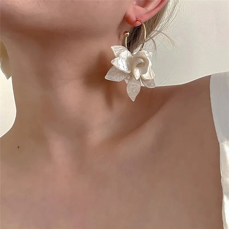 Statement floral hoop earrings 326328