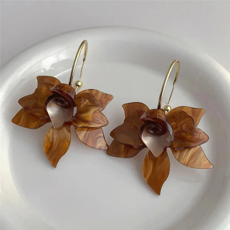 Statement Floral Hoop Earrings