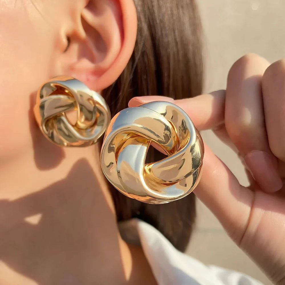 Statement pretzel spiral twist earrings 295177
