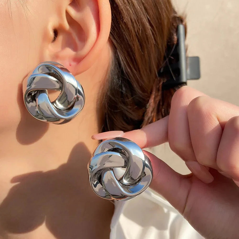 Statement Pretzel Spiral Twist Earrings