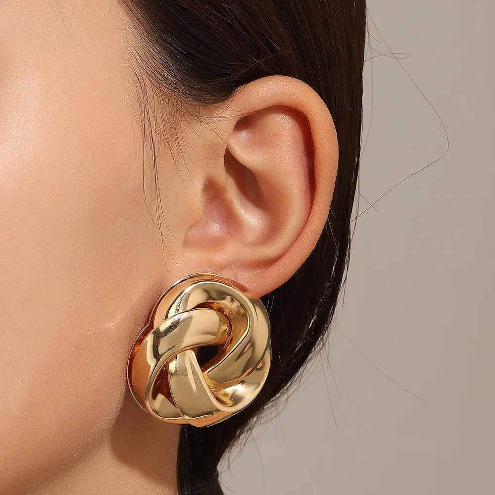 Statement Pretzel Spiral Twist Earrings