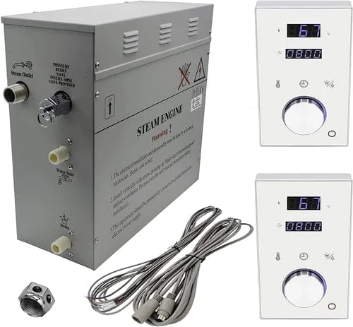 STEAM PLANET Steam Generators Steam Planet Superior Steam Shower Generator 6kW Dual Keypad DeLuxe System, Self Draining  White Keypad- SPSSSG6DKDSSDWK