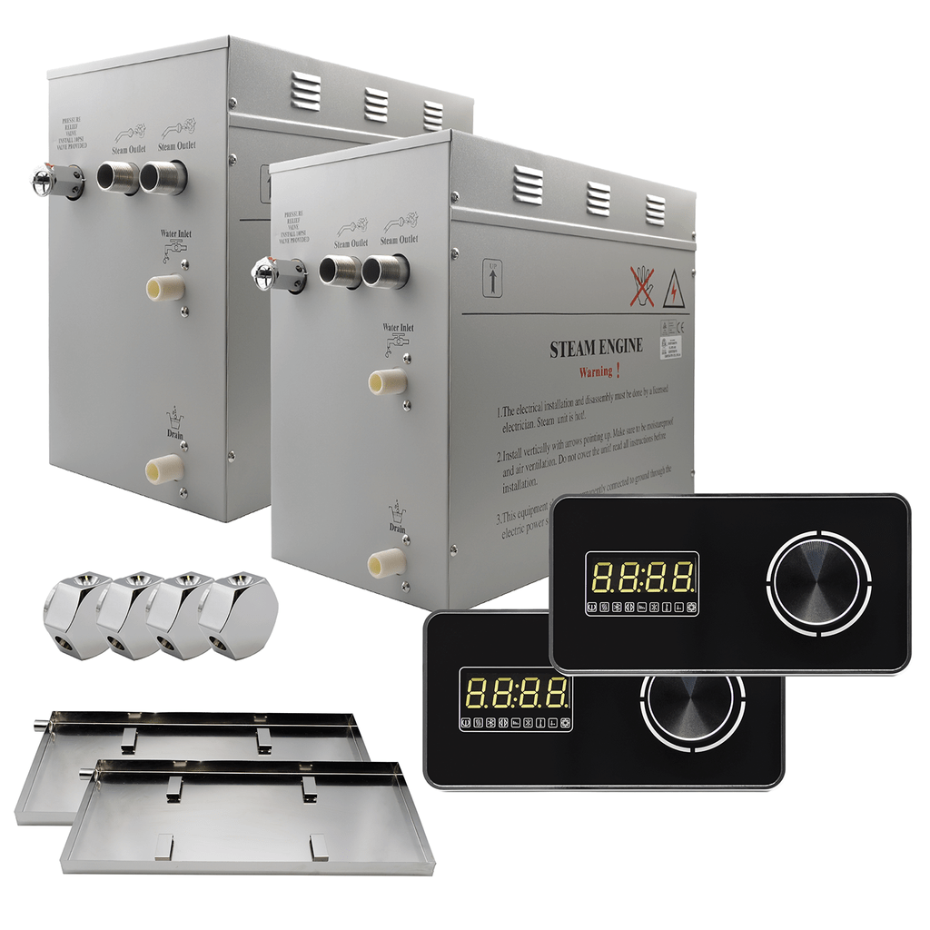 STEAM PLANET Steam Planet Superior Encore Steam Generator Self-Draining Steam Shower Kit | Horizontal Digital Keypad in Black with Built-in Temperature Sensor | Upgraded Keypad Connection Cable| Aromatherapy Steam Head for Perfect Steam- GH6LBP