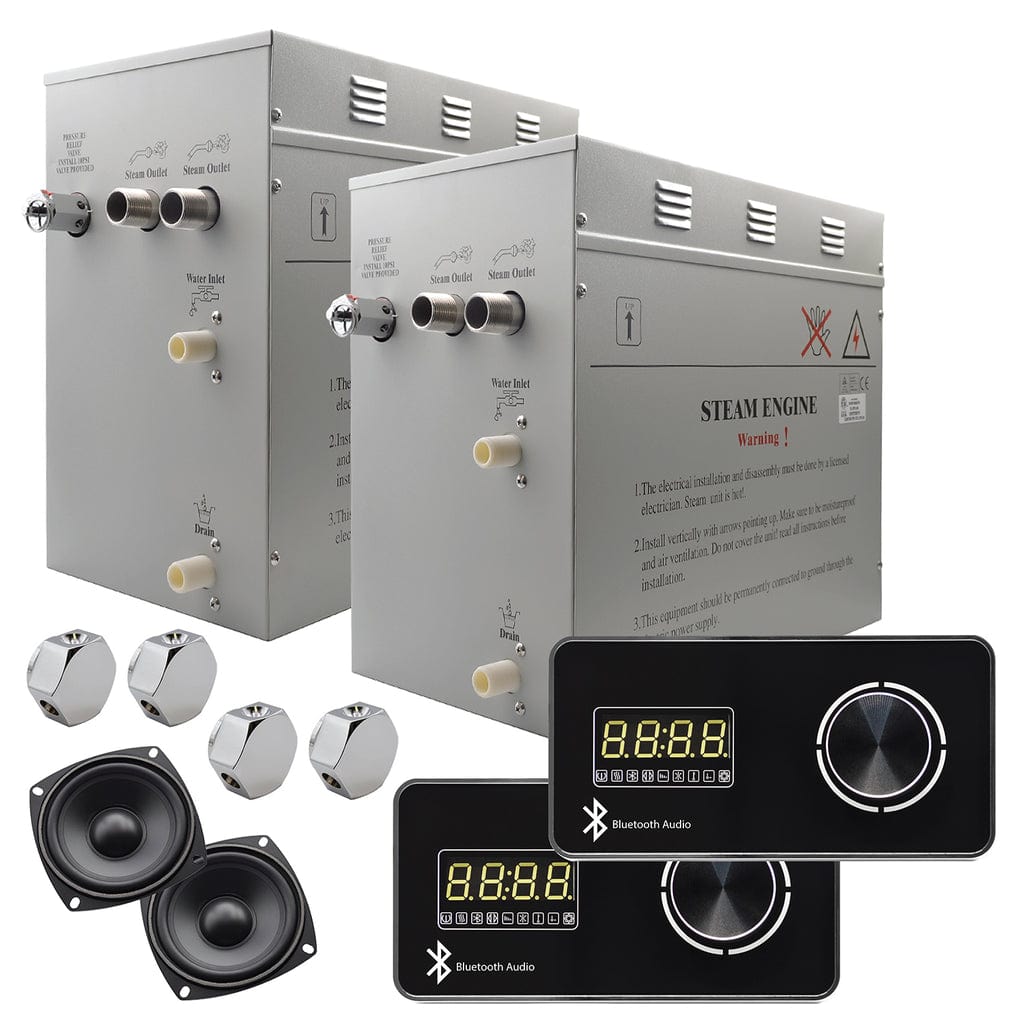 STEAM PLANET Steam Planet Superior Encore Steam Generator Self-Draining Steam Shower Kit | Horizontal Digital Keypad in Black with Built-in Temperature Sensor | Upgraded Keypad Connection Cable| Aromatherapy Steam Head for Perfect Steam- GH6LBP