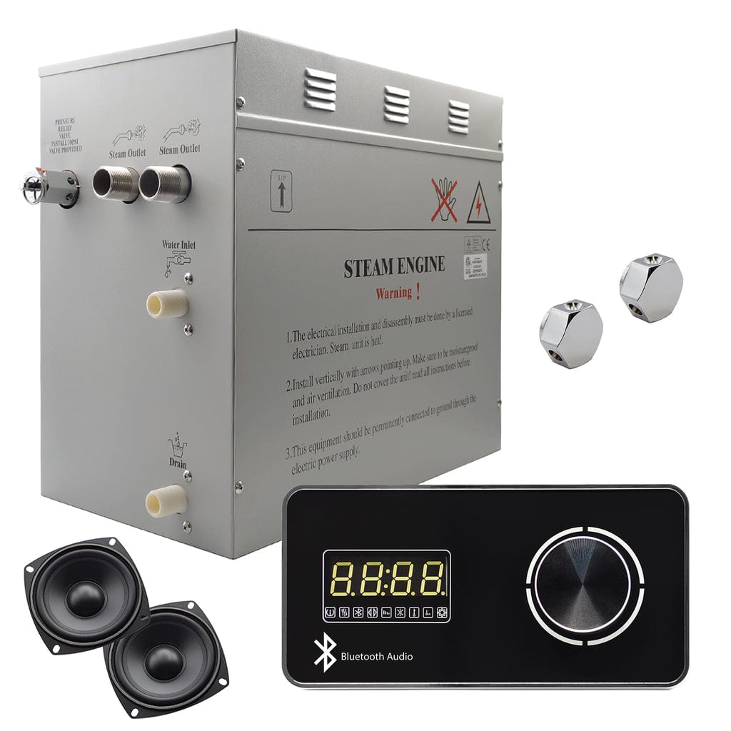 STEAM PLANET Steam Planet Superior Encore Steam Generator Self-Draining Steam Shower Kit | Horizontal Digital Keypad in Black with Built-in Temperature Sensor | Upgraded Keypad Connection Cable| Aromatherapy Steam Head for Perfect Steam- GH6LBP