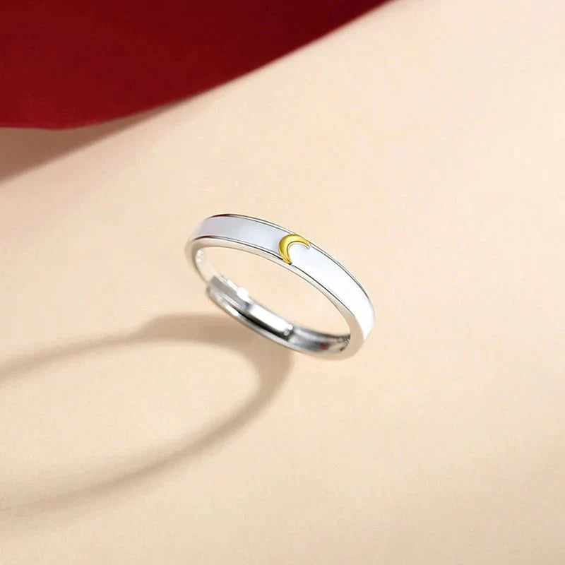 Sun & Moon Matching Couples Rings