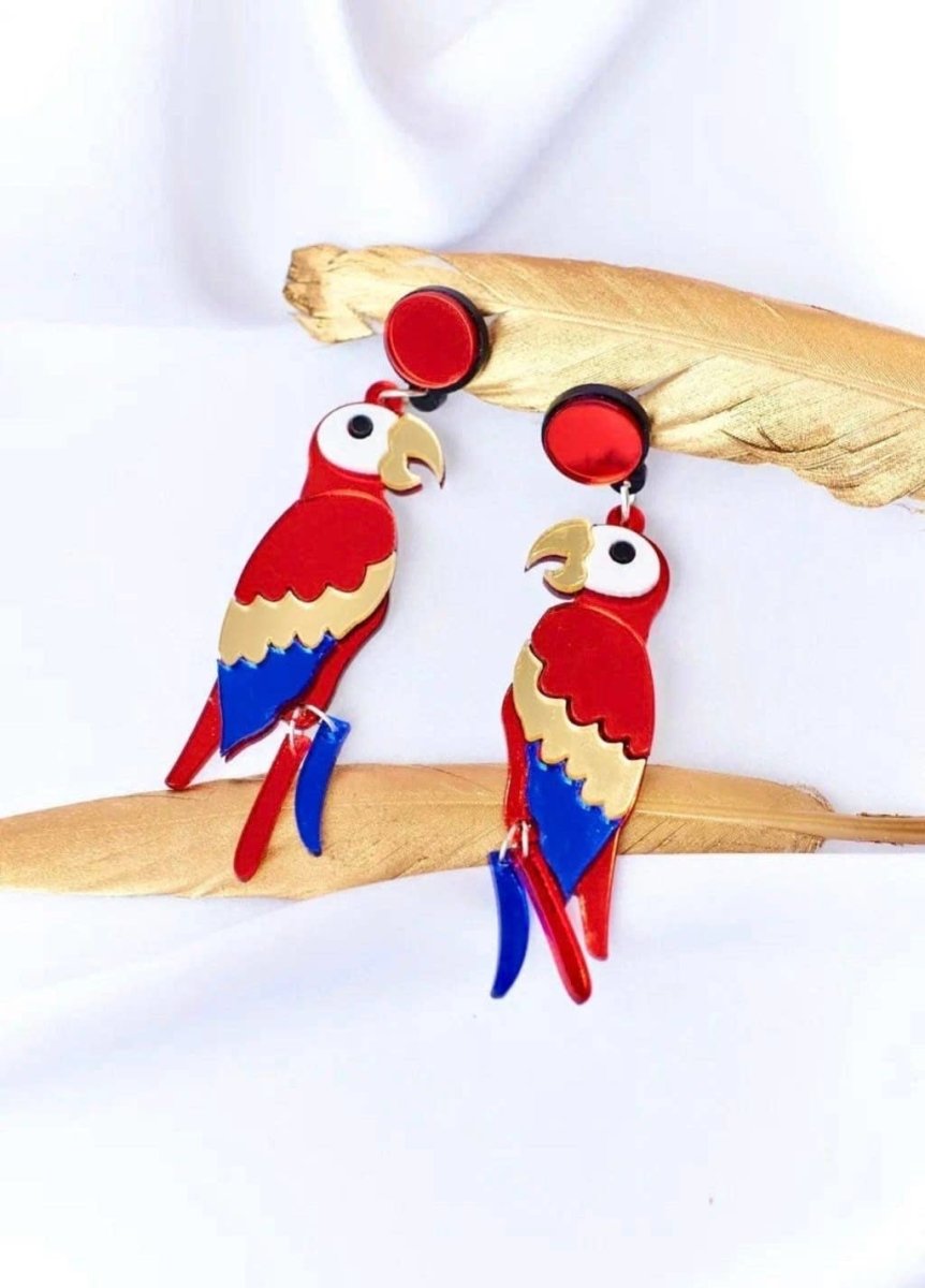 Yeganeh Parrot Earrings in Organic Acrylic