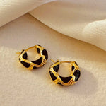 Load image into Gallery viewer, Textured Gold Contrast Hoop Earrings
