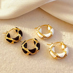 Load image into Gallery viewer, Textured Gold Contrast Hoop Earrings
