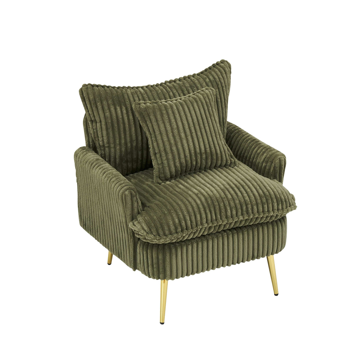 THE FURNITURE CO. Accent Chair 70s Retro Green Corduroy Sofa