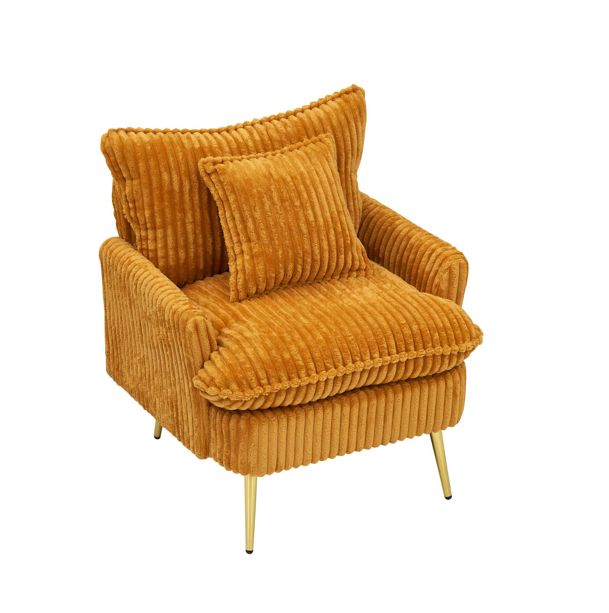 THE FURNITURE CO. Accent Chair 70s Retro Yellow Corduroy Sofa