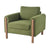 THE FURNITURE CO. Accent Chair Accent Chair With Walnut Legs Upholstered In Green Teddy