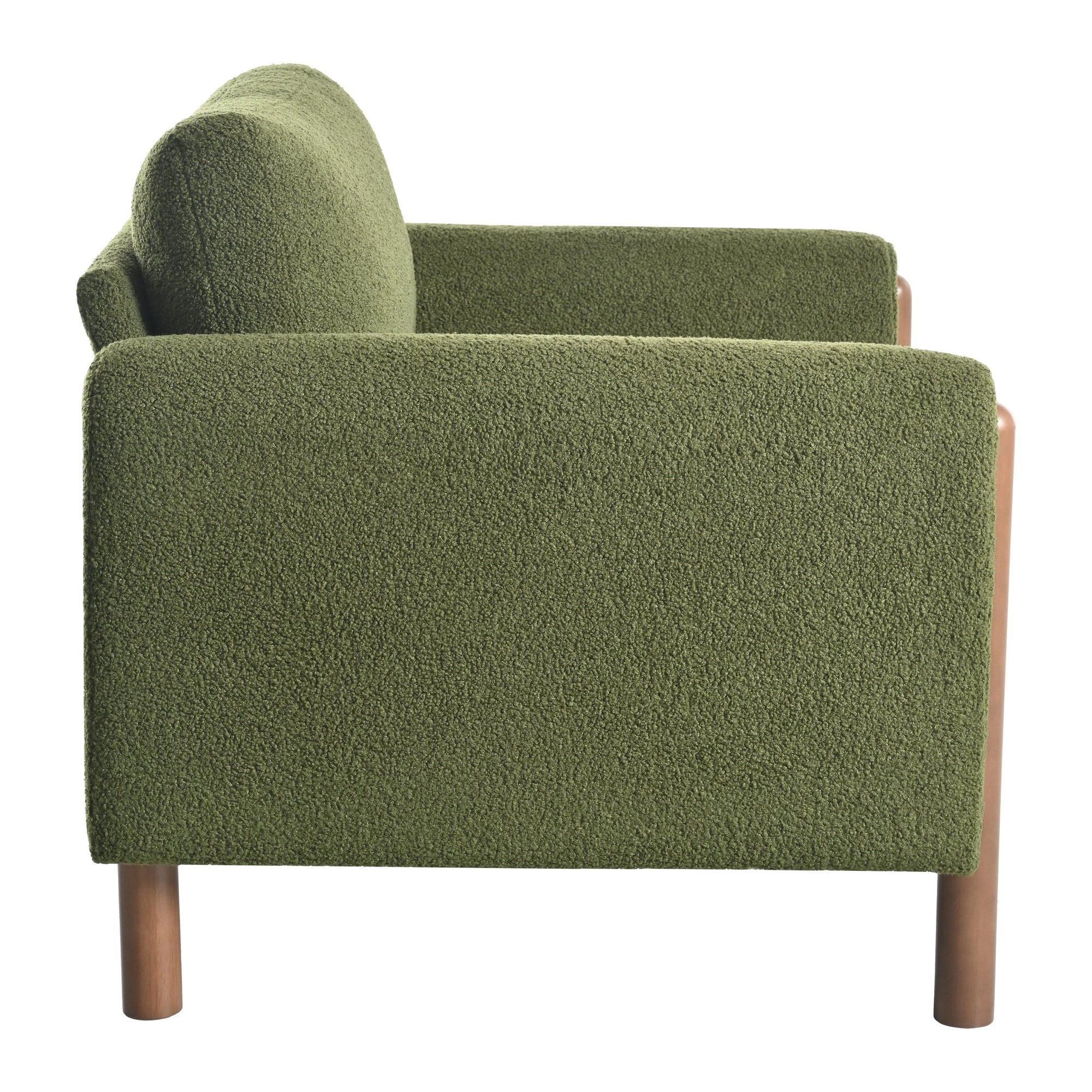 THE FURNITURE CO. Accent Chair Accent Chair With Walnut Legs Upholstered In Green Teddy