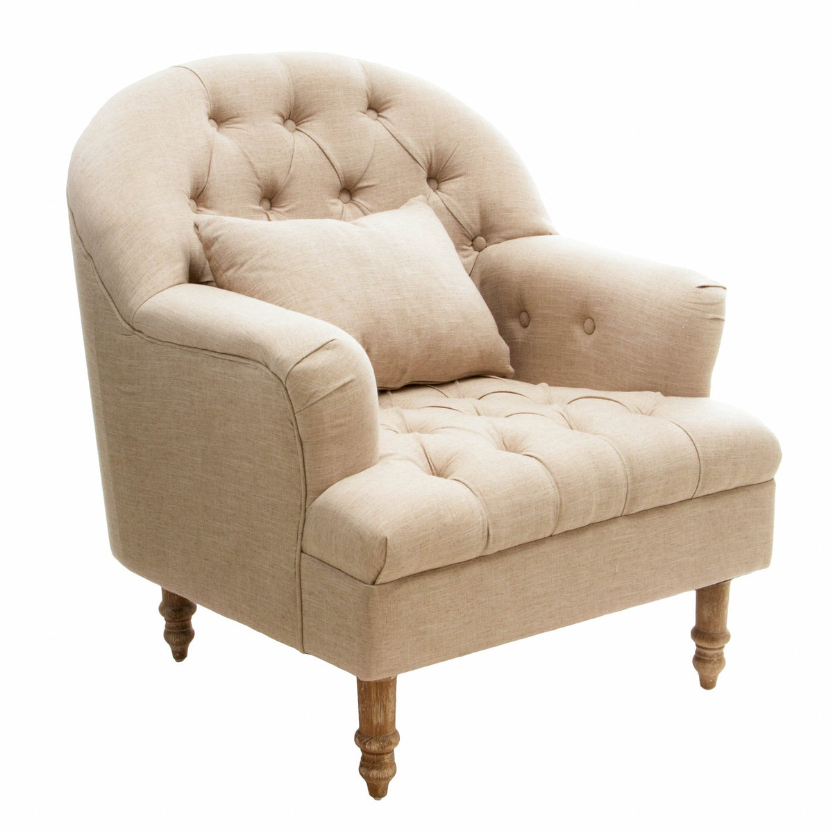 THE FURNITURE CO. Accent Chair Anatasia Beige Tufted Fabric Armchair