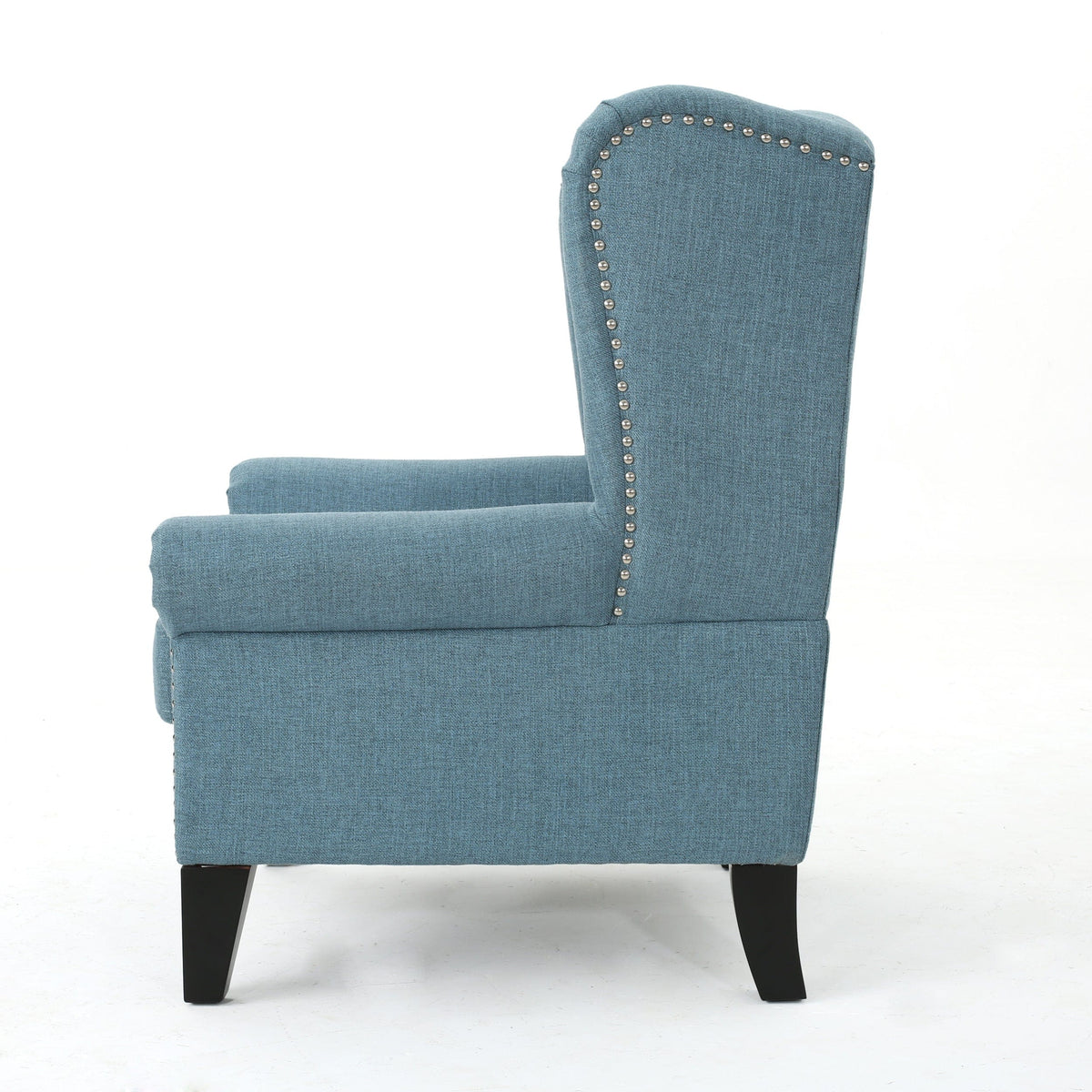 THE FURNITURE CO. Accent Chair Antique-Styled Blue Tufted Armchair