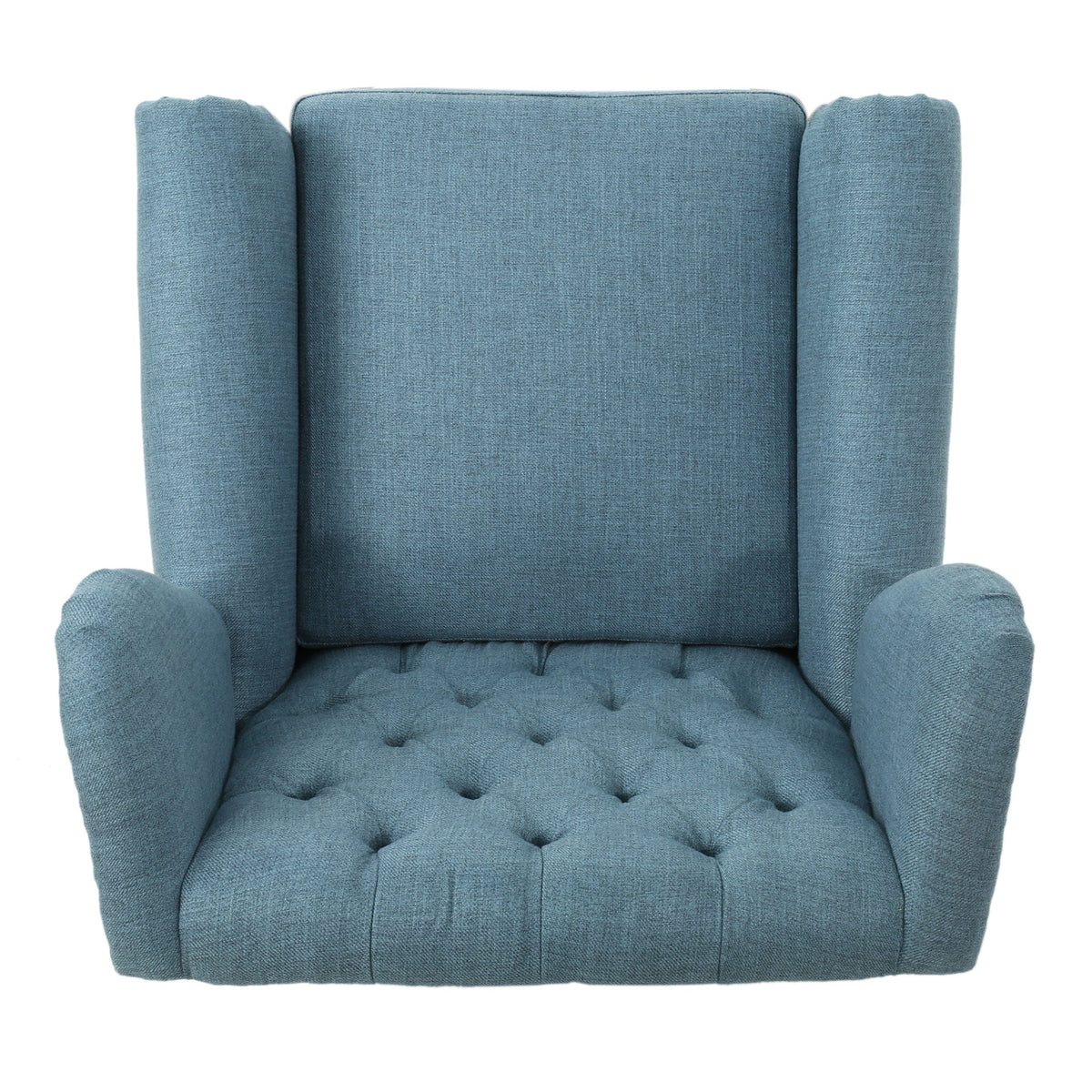 THE FURNITURE CO. Accent Chair Antique-Styled Blue Tufted Armchair