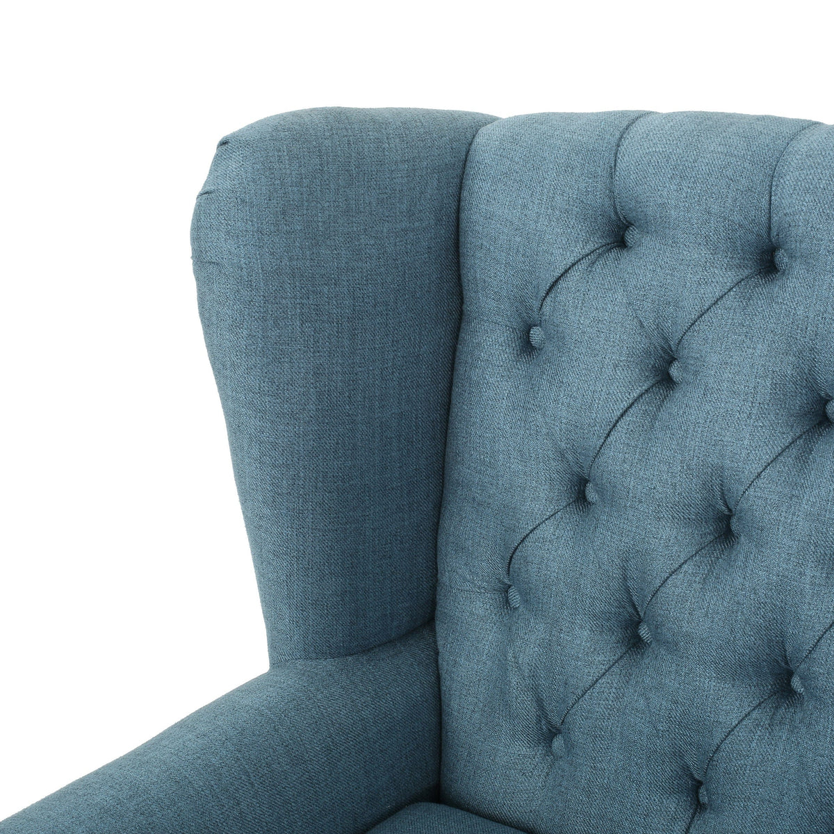 THE FURNITURE CO. Accent Chair Antique-Styled Blue Tufted Armchair