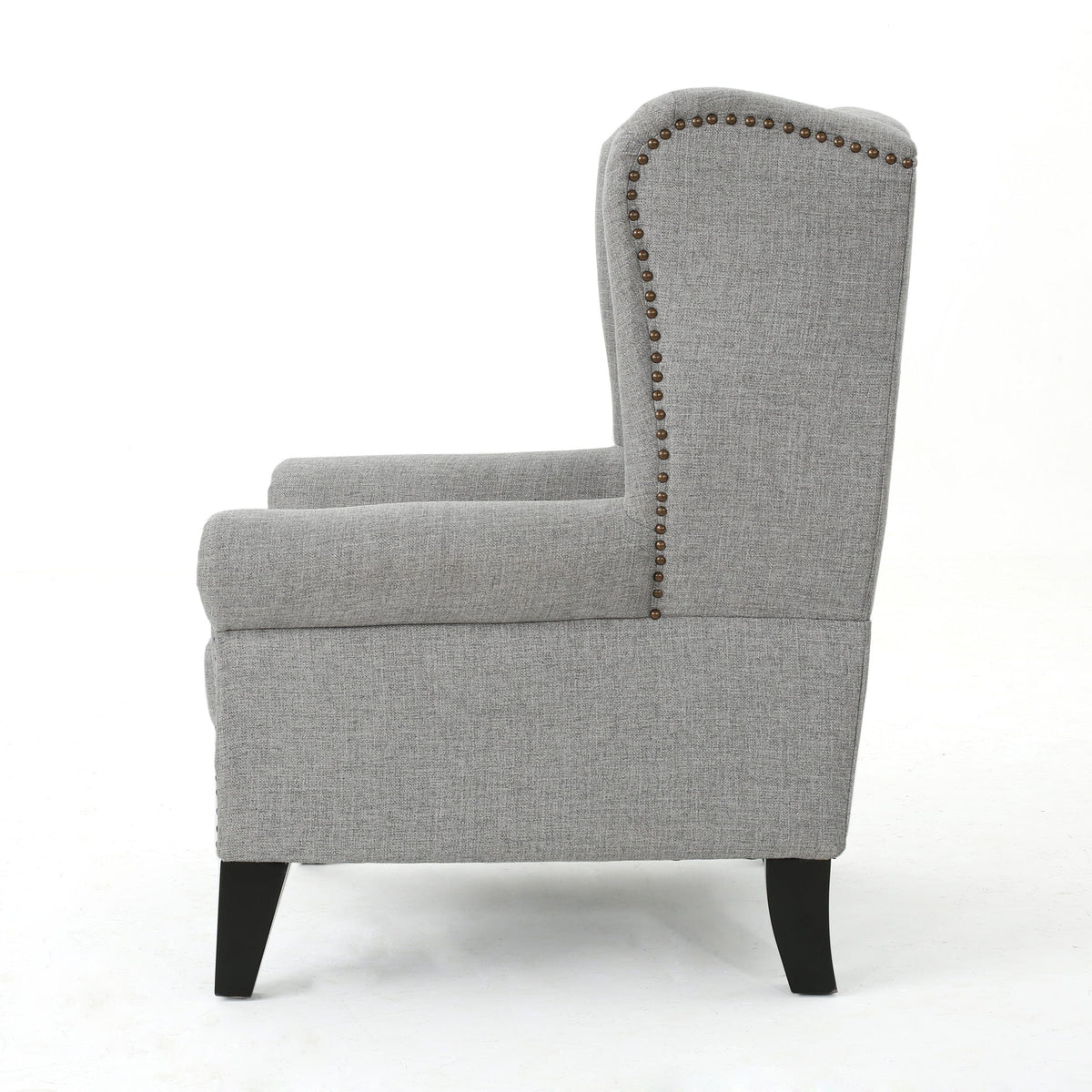 THE FURNITURE CO. Accent Chair Antique-Styled Gray Tufted Armchair