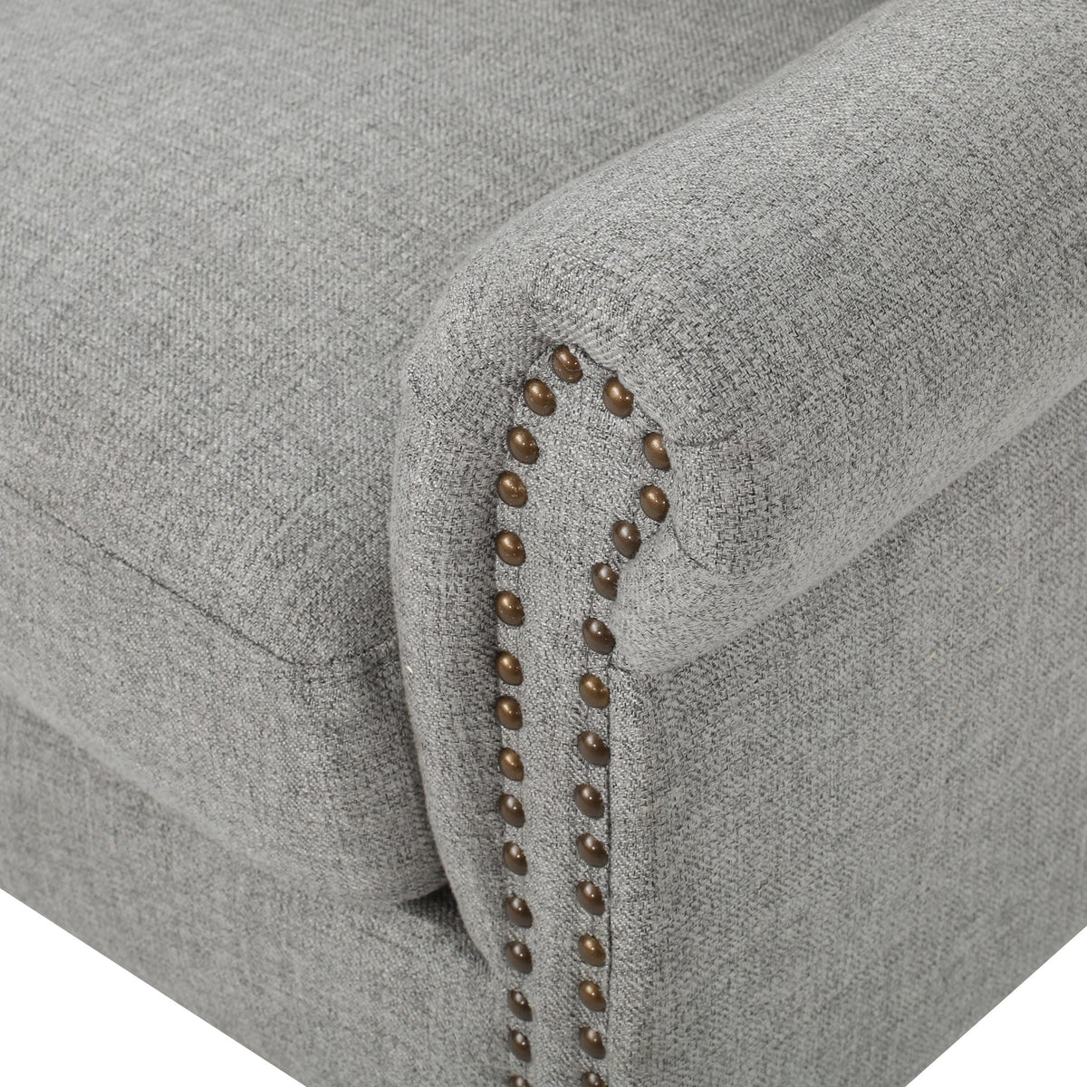 THE FURNITURE CO. Accent Chair Antique-Styled Gray Tufted Armchair
