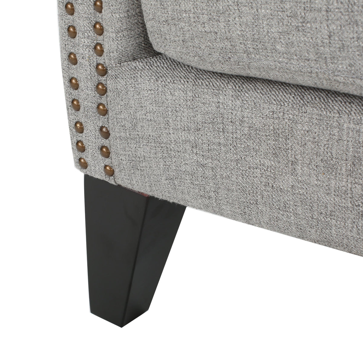 THE FURNITURE CO. Accent Chair Antique-Styled Gray Tufted Armchair