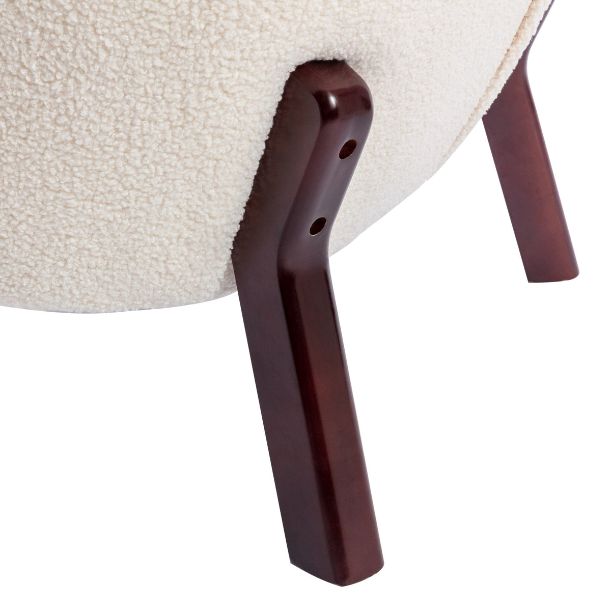 THE FURNITURE CO. Accent Chair Armless Cream Sherpa Tufted Accent Chair