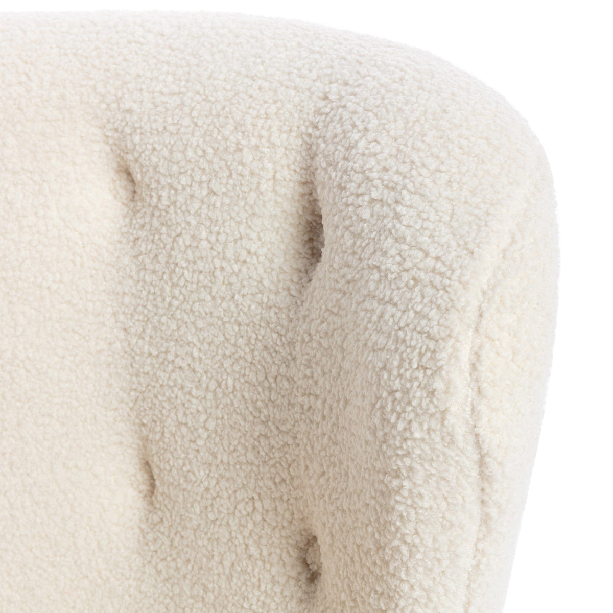 THE FURNITURE CO. Accent Chair Armless Cream Sherpa Tufted Accent Chair