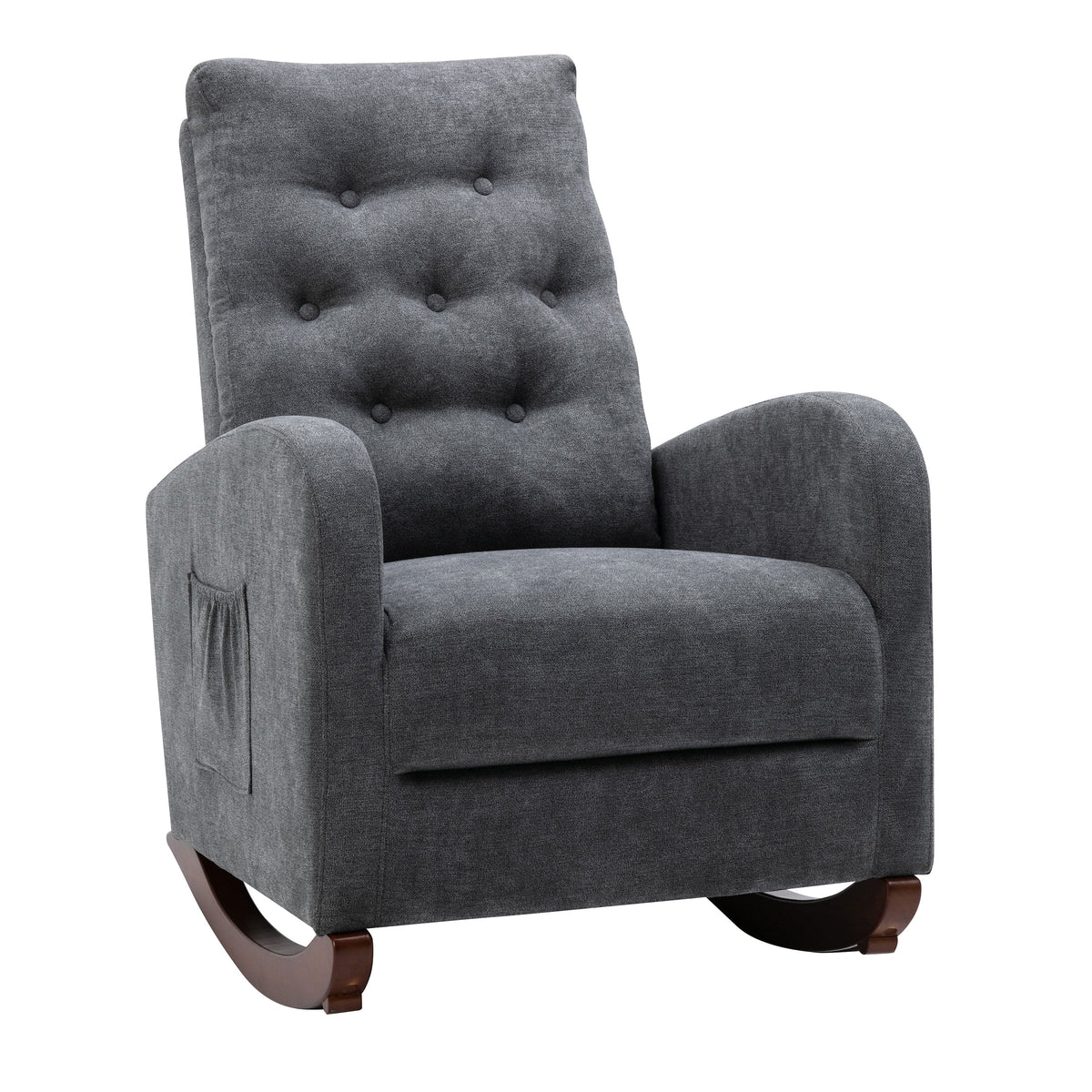 THE FURNITURE CO. Accent Chair Baby Room Dark Gray Modern Rocking Chair