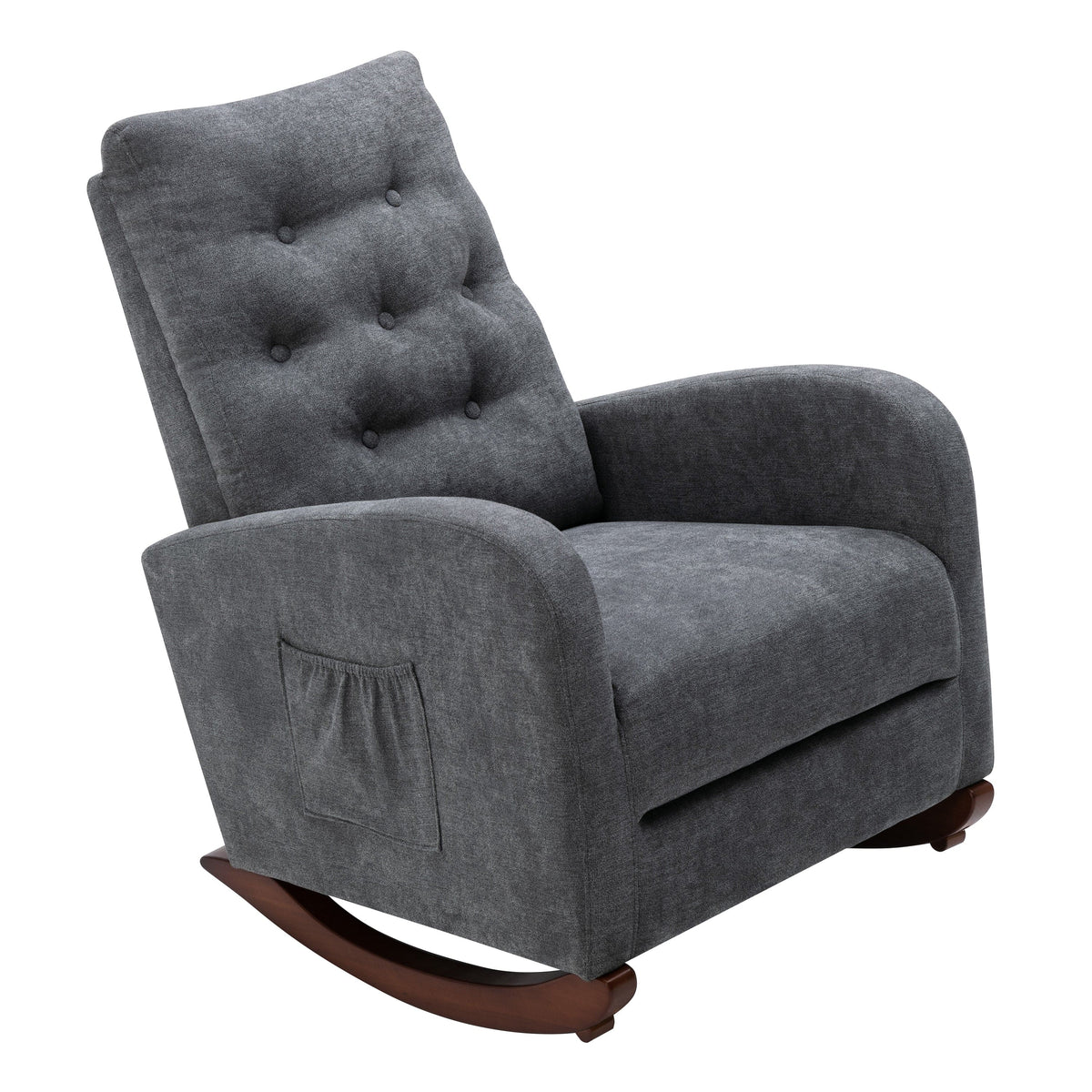 THE FURNITURE CO. Accent Chair Baby Room Dark Gray Modern Rocking Chair