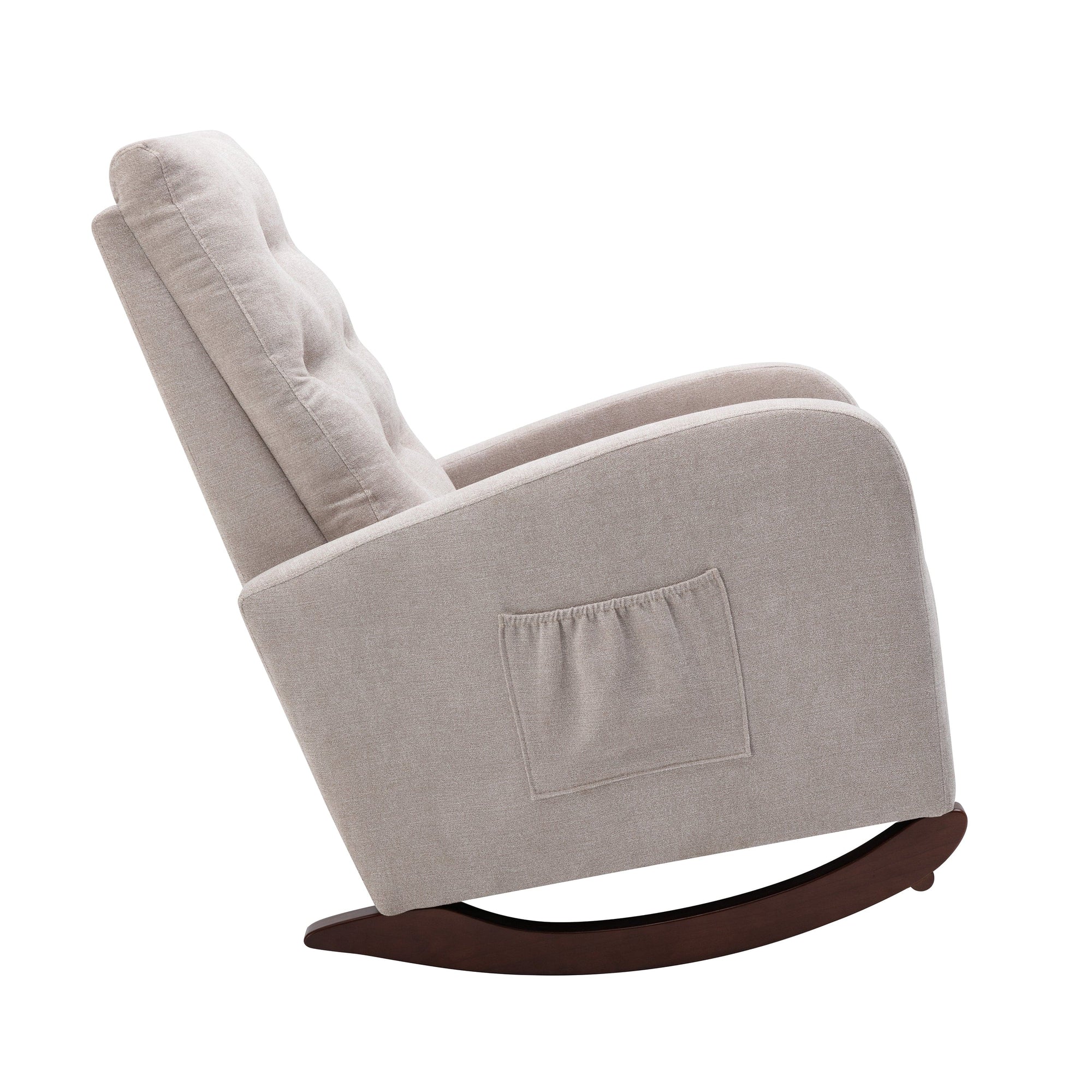 THE FURNITURE CO. Accent Chair Baby Room High Back Tan Cotton Rocking Chair