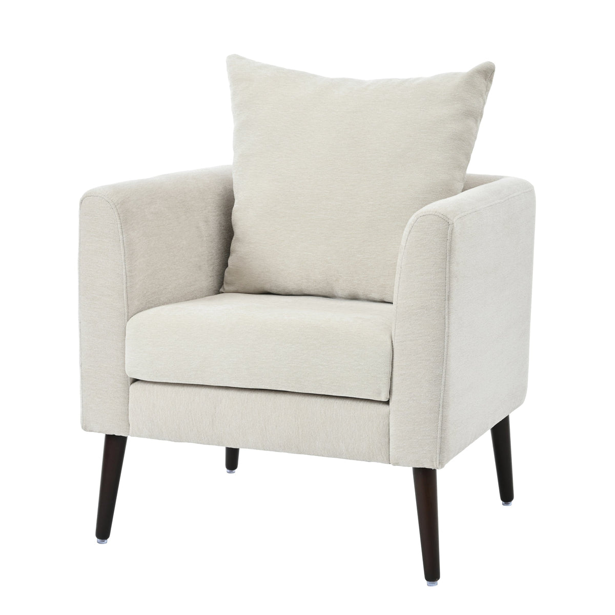 THE FURNITURE CO. Accent Chair Barrel Chair - Cozy Upholstered Accent Chair in Beige for Living Spaces