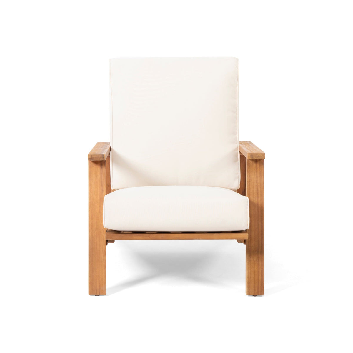 THE FURNITURE CO. Accent Chair Beige Acacia Wood Adirondack Chair