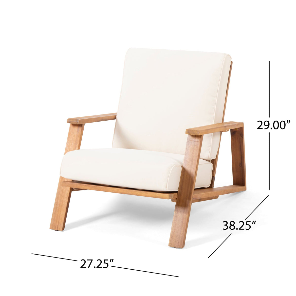 THE FURNITURE CO. Accent Chair Beige Acacia Wood Adirondack Chair