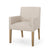 THE FURNITURE CO. Accent Chair Beige Brown Fabric Armchair with Rubberwood Legs