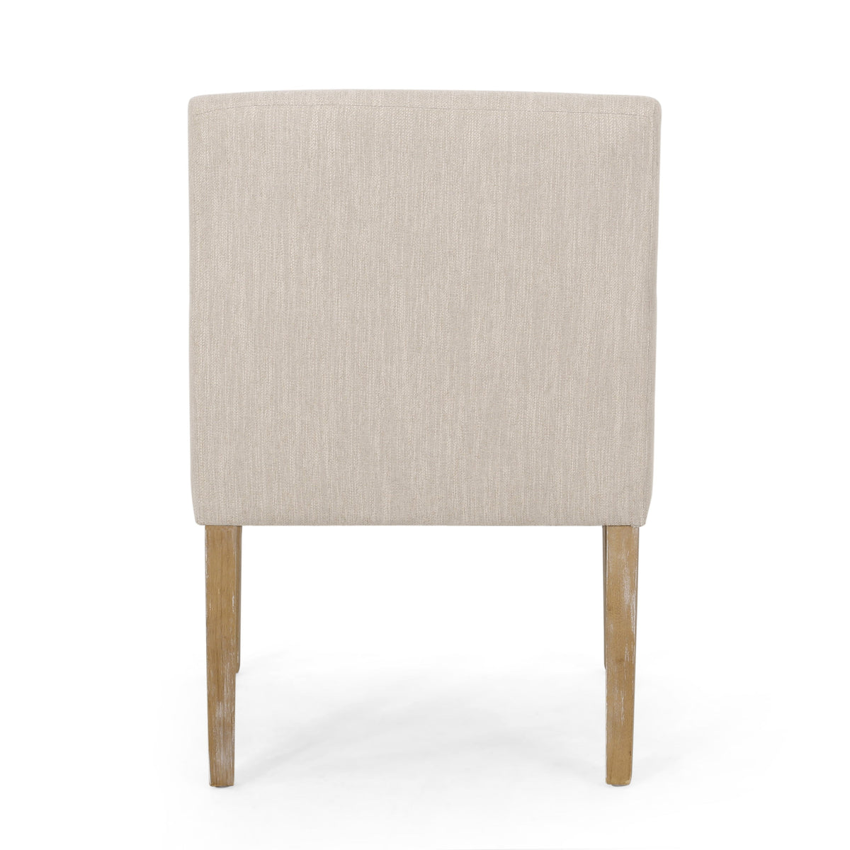 THE FURNITURE CO. Accent Chair Beige Brown Fabric Armchair with Rubberwood Legs