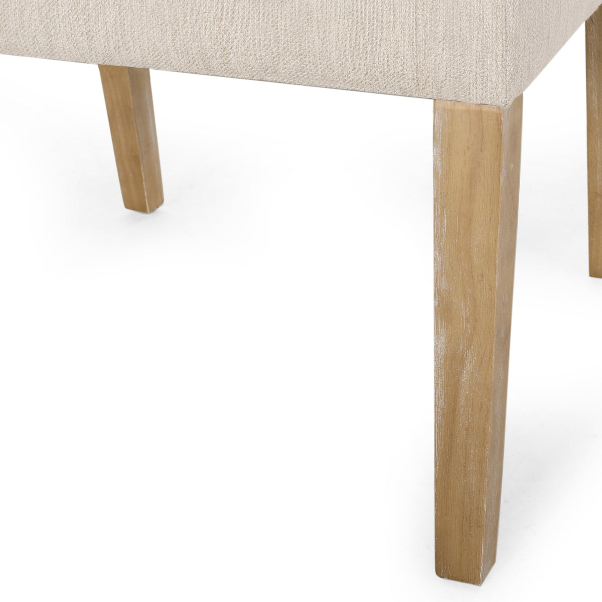 THE FURNITURE CO. Accent Chair Beige Brown Fabric Armchair with Rubberwood Legs