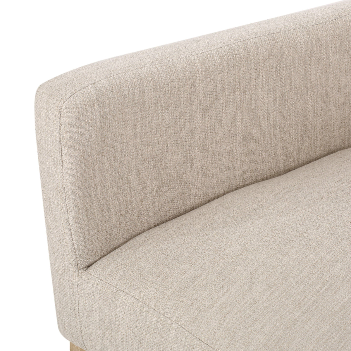 THE FURNITURE CO. Accent Chair Beige Brown Fabric Armchair with Rubberwood Legs